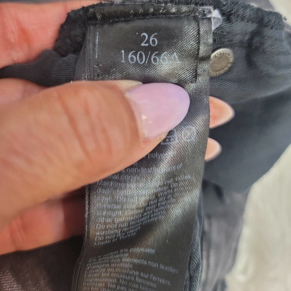 ALL SAINTS Washed Black Grace Skinny Jean Shaping Fit Mid Rise Minimalist Grunge - Picture 9 of 16
